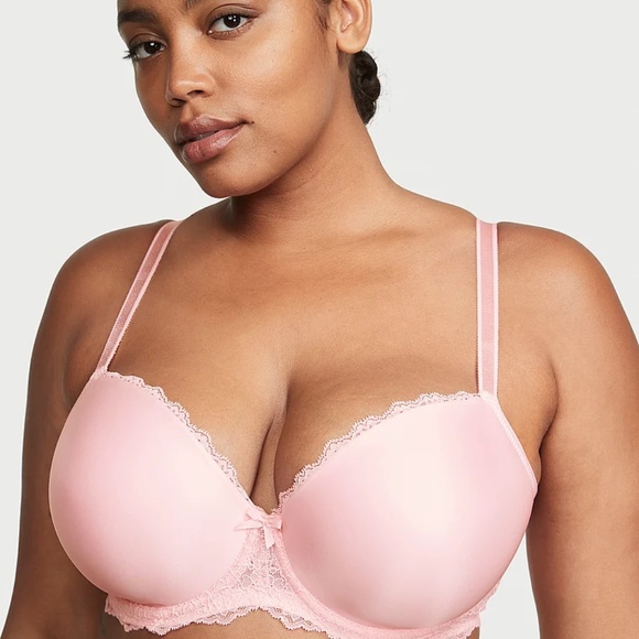 Victoria's Secret Other - Victoria Secret Dream Angels Lightly Lined Lace Trim Demi Bra Size 38DDD